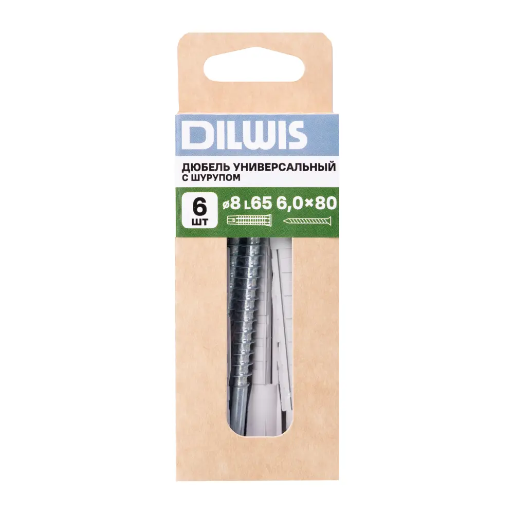 Дюбель универсальный нейлоновый Dilwis 8x65мм 6 шт. в комплекте с шурупом 89449763 STLM-2159328  - Вид №5