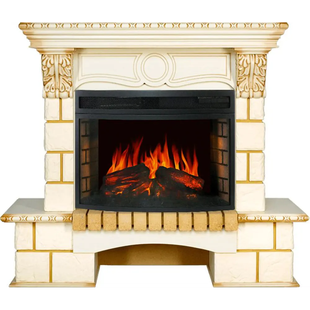 Каминокомплект Royal Flame Pierre Luxe под Dioramic 25 LED FX 1.5 кВт цвет слоновая кость 89396872 STLM-2194465 