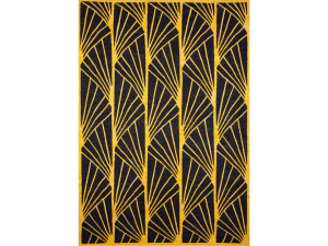 Прямоугольный ковер ручной работы из шерсти с плоской текстурой