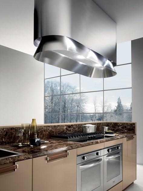 Composit Кухня из лакированной древесины с островком с ручками Noisette sun-id-1456621 - Вид №3