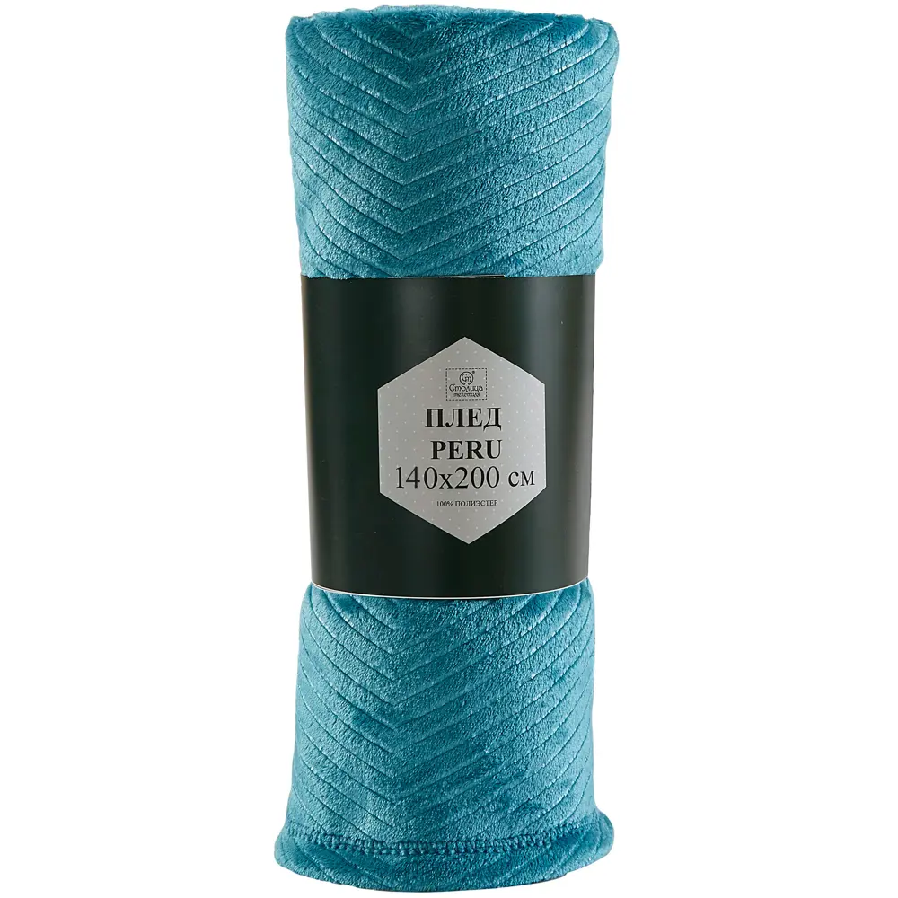 Плед Peru 140x200 см велсофт цвет бирюзовый СТОЛИЦА ТЕКСТИЛЯ STLM-2062784 - Вид №2