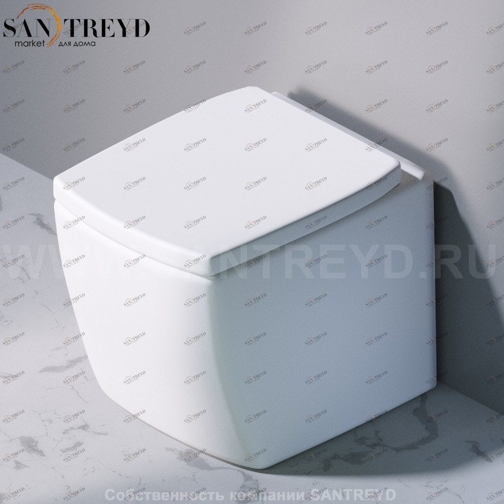 S501.101 Приставной унитаз напольный Белый A. e T. Italia SQUARE Италия AeT ITALIA