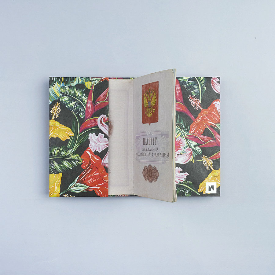 NС-026 Обложка на паспорт new tropic, цветы New wallet  - Вид №2