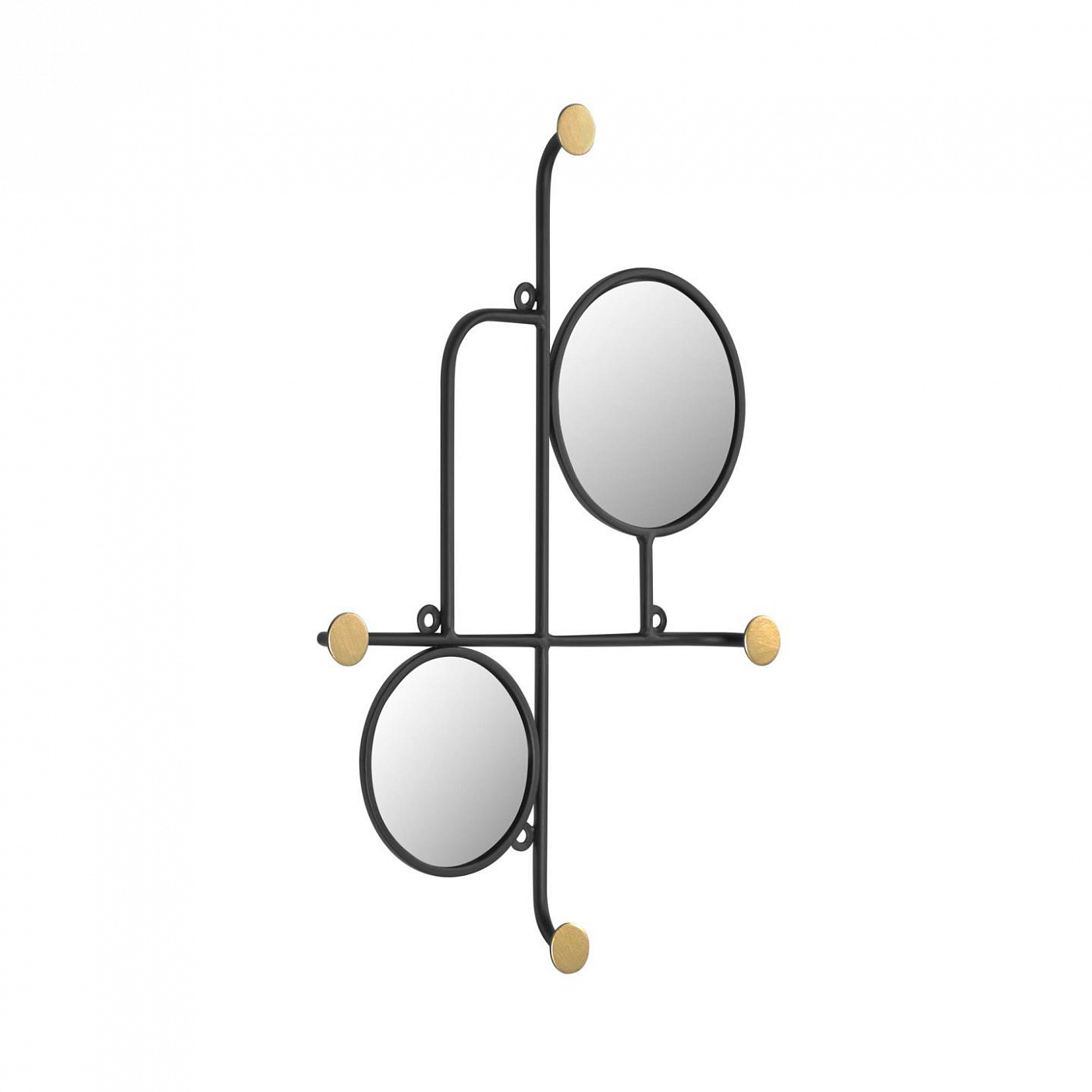 091025 Зеркало с вешалками 50 x 35,5 cm черно-золотое La Forma Vianela  - Вид №1