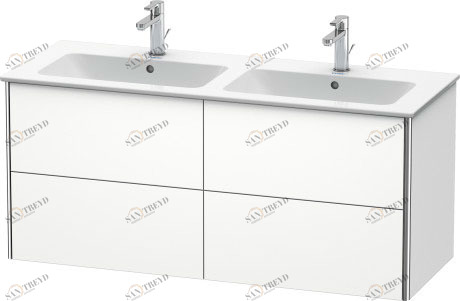 XS417501818 Тумбочка подвесная XSquare #XS4175 1280 x 478 мм Белый матовый, декор Duravit