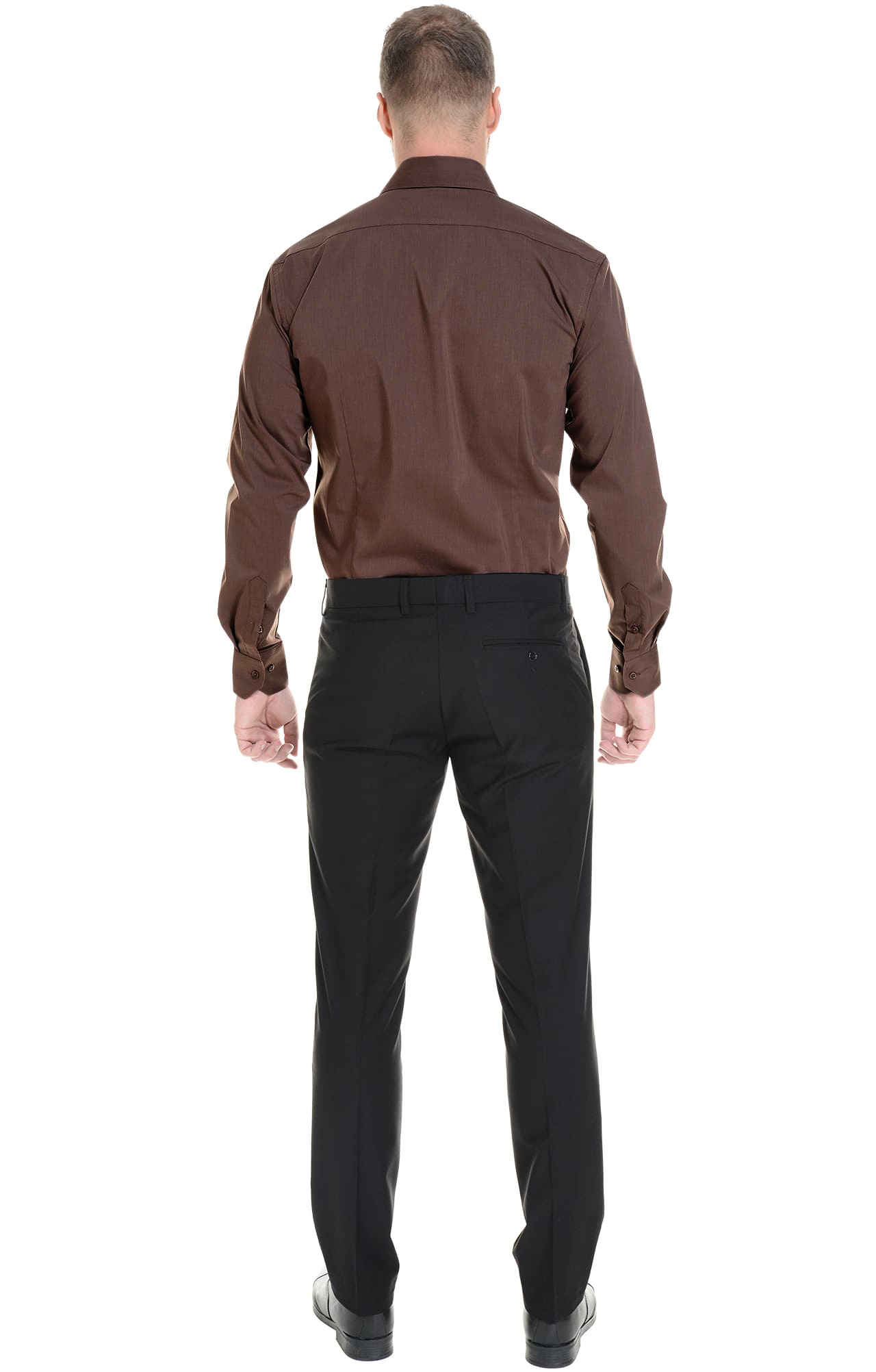 62452 Рубашка мужская  chocolate El-Risto  Корпоративная одежда  размер 41/170-176  - Вид №3
