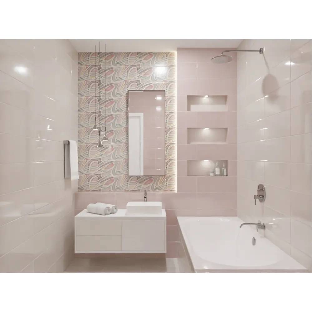 Настенная плитка Azori Brillo Lila - розовый глянец для интерьера 87972511 STLM-0947563 - Вид №4