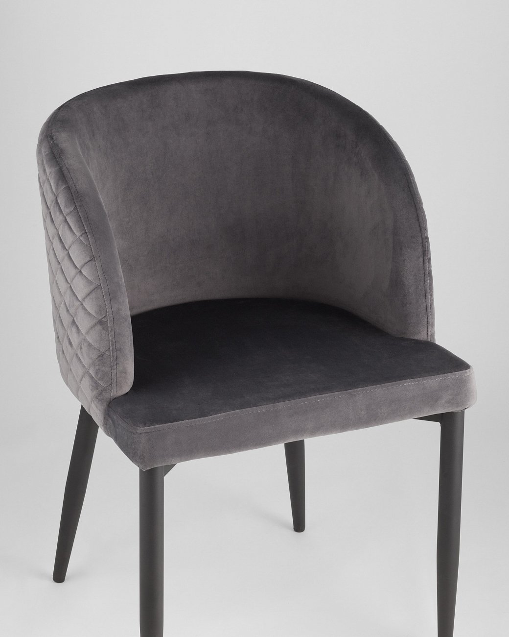 Стул с подлокотниками мягкий серый с черными металлическими ножками "Молли" STOOL GROUP ДИЗАЙНЕРСКИЕ 00-3881927 Серый  - Вид №7