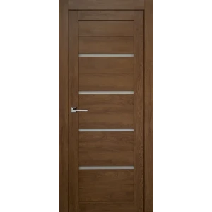 Дверь межкомнатная со стеклом Тренд горизонтальный 80x200 см Hardflex коричневый без замка, без петель