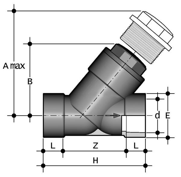 SANIT 91A04010005 Обратный клапан, PVC-U, клей рукав  - Вид №2