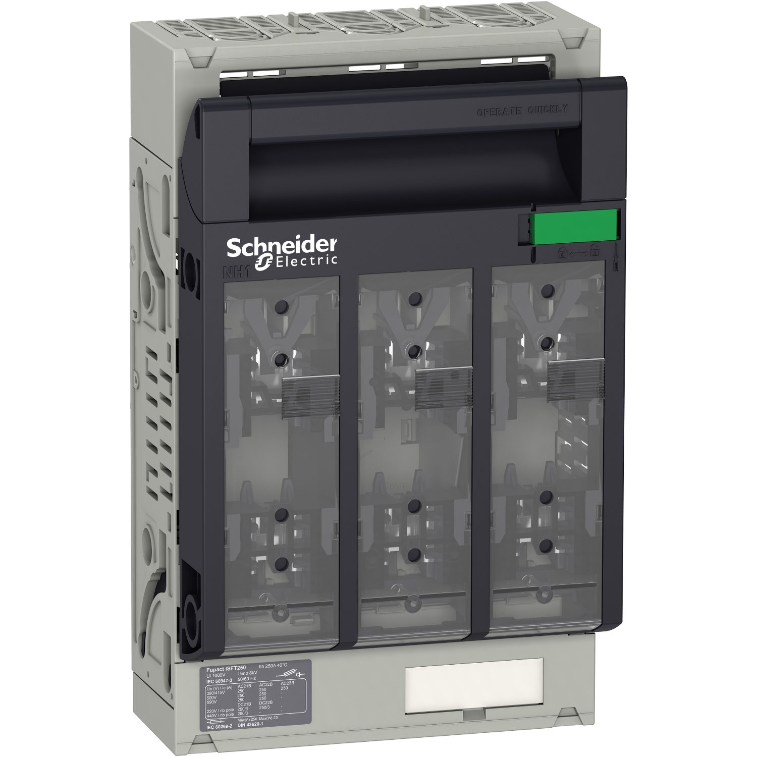 LV480804 ВЫКЛЮЧАТЕЬ-РАЗЪЕДИНИТЕЛЬ-ПРЕДОХРАНИТЕЛЬISFT250 3П ВЫВОДЫ М10 Schneider Electric FuPacT 