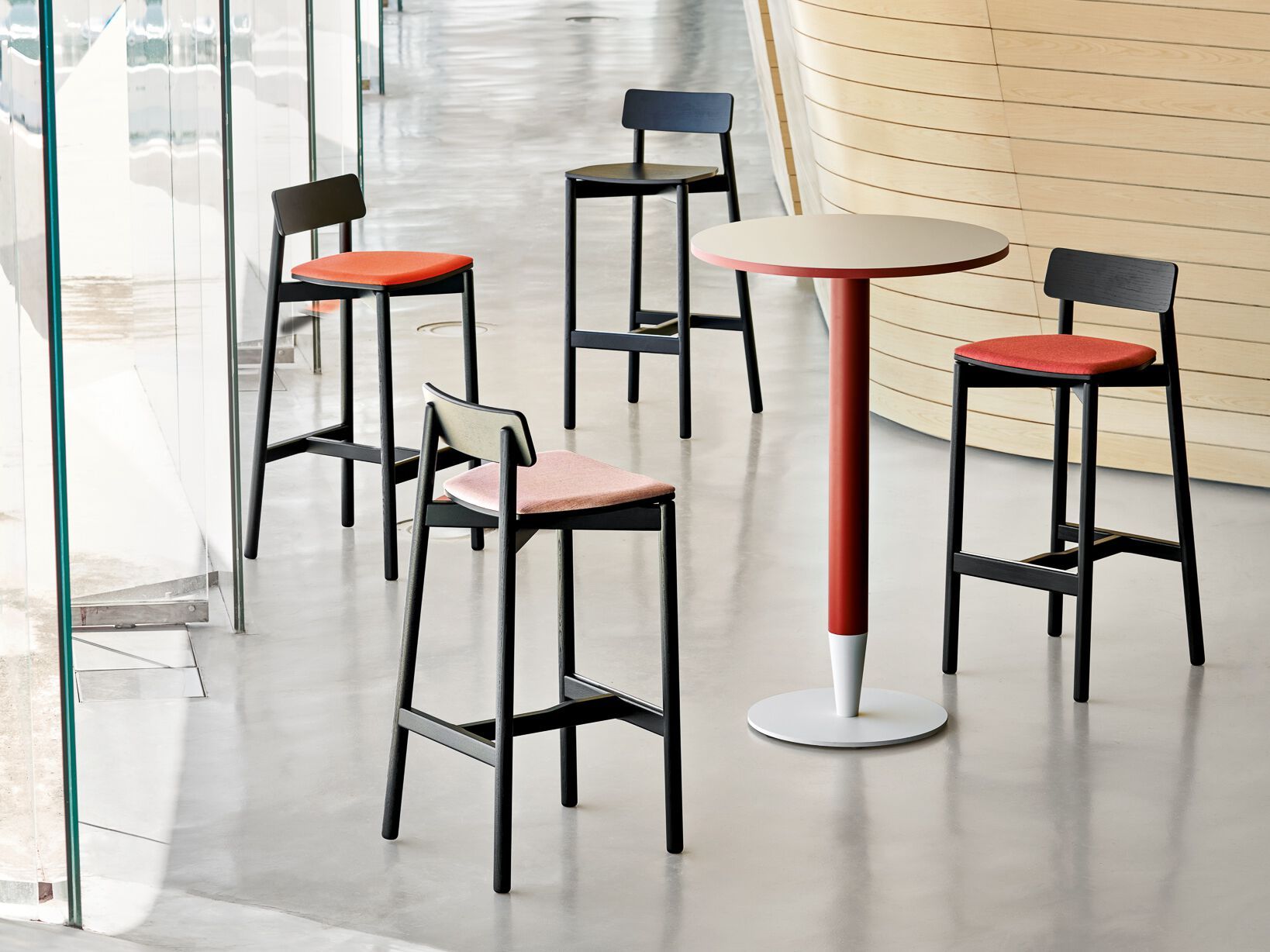 Барный стул с мягким сиденьем Very Wood Rib ARCH-00082202 - Вид №2