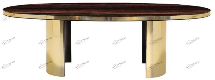 ANA ROQUE INTERIORS Овальный стол с металлическим основанием и деревянной столешницей Luxury sun-id-1370169