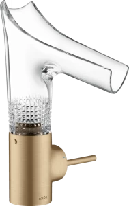 12122140 Смеситель для раковины 140, однорычажный, со стеклянным изливом и сливным гарнитуром, алмазная огранка, AXOR STARCK V