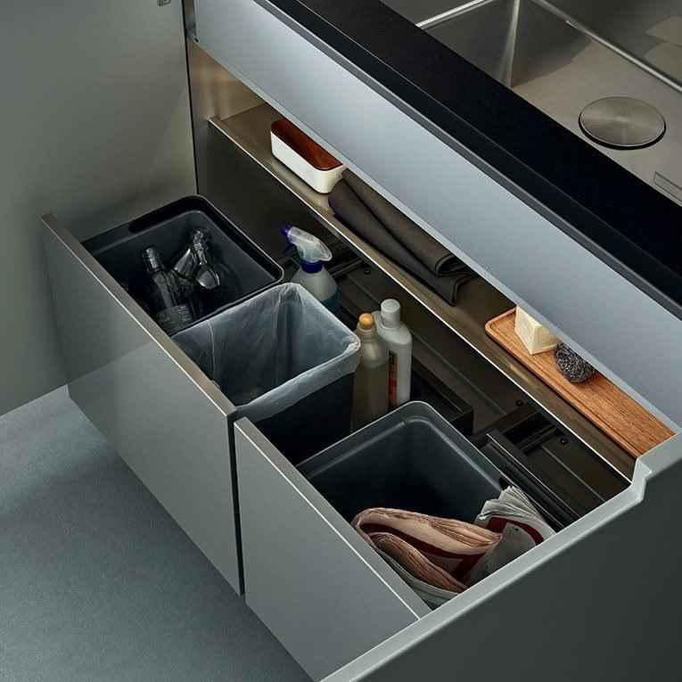 Poliform Кухня из стали и дерева с полуостровом sun-id-1424834 - Вид №34