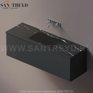 AELLM0CC11416ED Подвесная раковина настенная прямоугольная Agape Ell черная