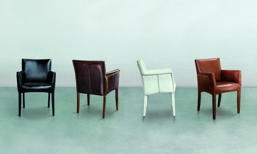 Oliver B. Мягкое кожаное кресло с подлокотниками Oliver b. wild Cubo - Вид №1