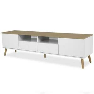 Тумба под ТВ Tenzo Dot, 54х192х43 см, дуб, белая