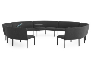 Изогнутый диван из ткани