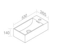 L262T3R1V2.100 Накладная раковина прямоугольная A. e T. Italia THIN Белый глянцевый AeT ITALIA - Вид №1