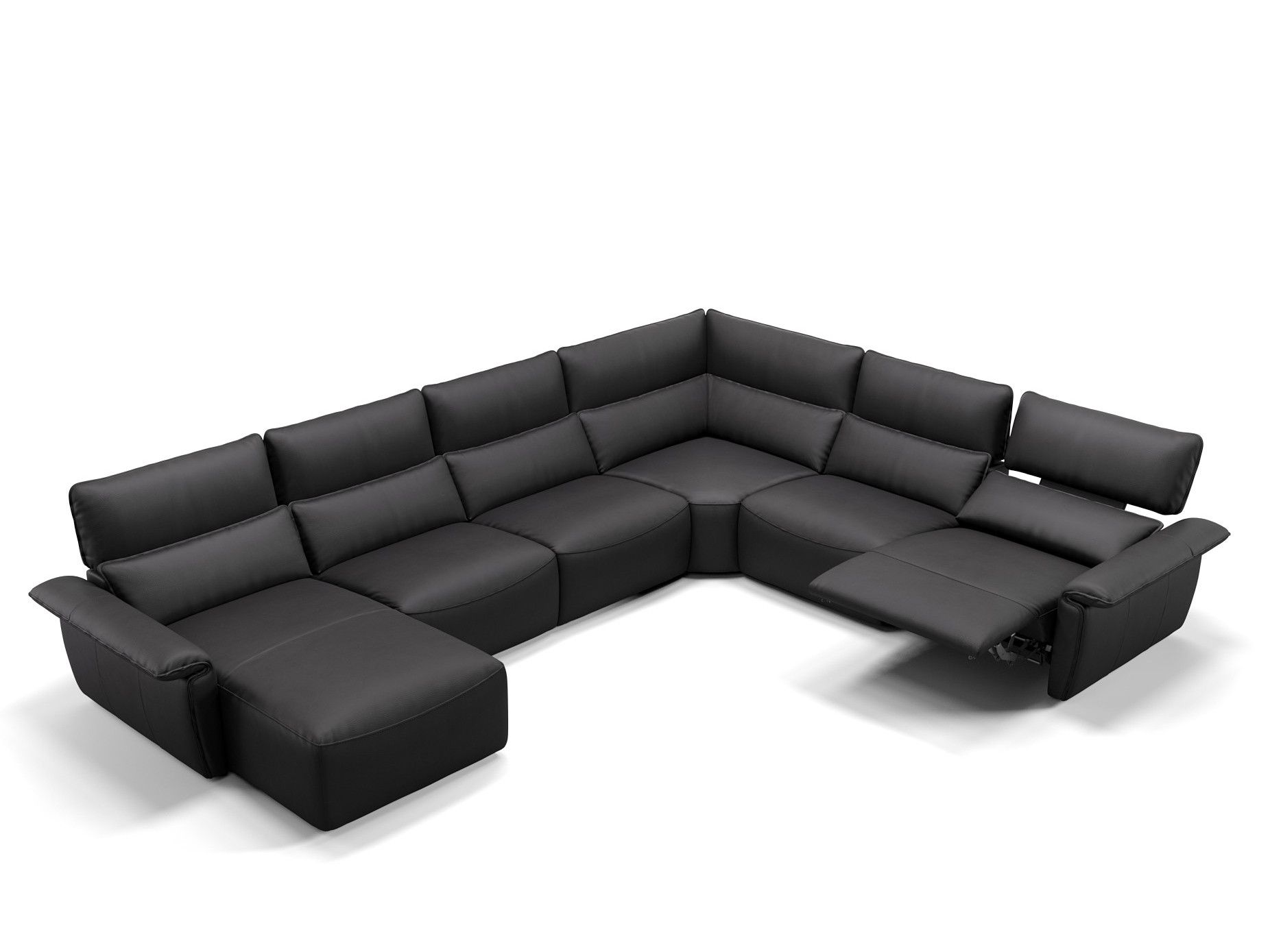 Кожаный угловой диван с полуостровом Sofanella Merida ARCH-00130672