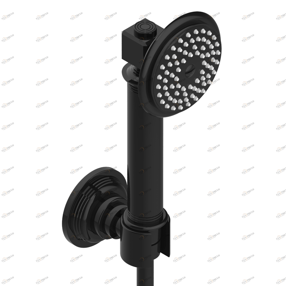 U9F-52A Душ ручной стильный встраиваемый в стену, шланг и стационарный кронштейн Thg-paris West coast с ручками-рукоятками с чёрным ониксом Покрытие PVD бронза U9F 52A CAT.F