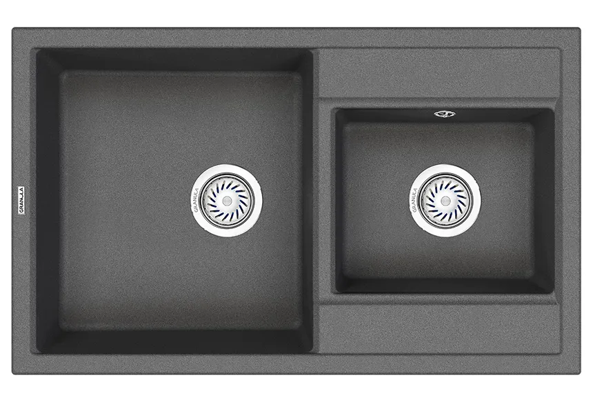 8201, ГРАФИТ (ЧЁРНО-СЕРЫЙ), кухонная мойка, кварц GRANULA 8201-ST270 - Вид №1