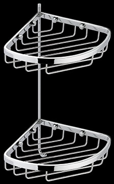 GH163 Мыльница для душевой кабины, треугольная, подвесная, сетчатая, двухъярусная, с крючком, латунная bagno&associati Complementi