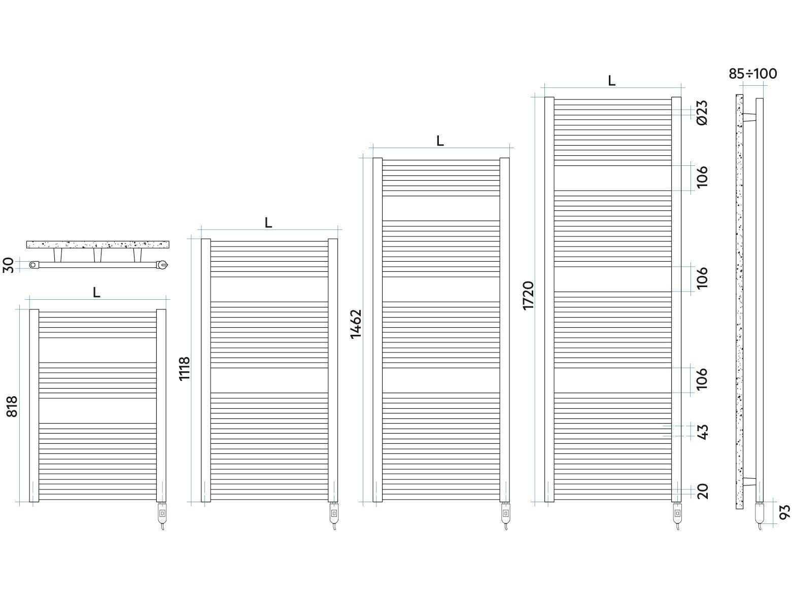 Электрический стальной радиатор для ванны Irsap ARCH-00128138 - Вид №3