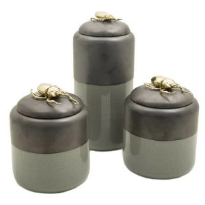 Ваза керамическая серая 22 см "Скарабей" UNICO ДИЗАЙНЕРСКИЕ 255450 Серый;черный