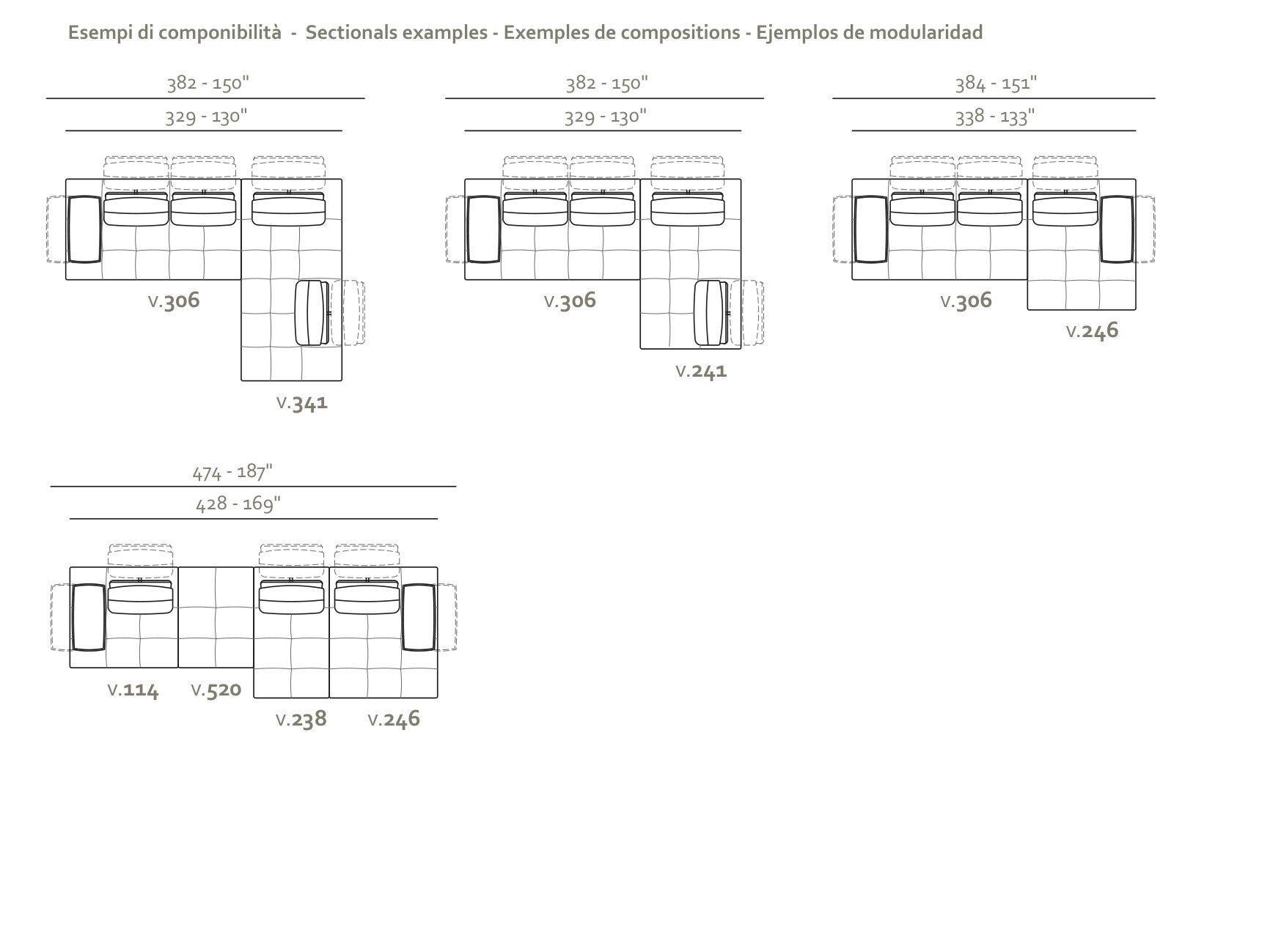 Ткань линейный диван Max Divani ELLA ARCH-00108833 - Вид №3