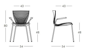 Штабелируемый стул из полипропилена с подлокотниками