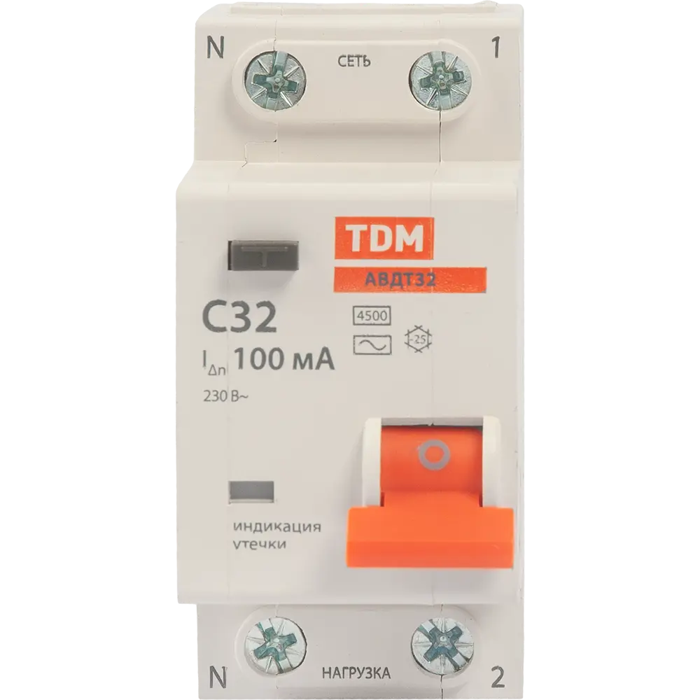 Дифференциальный автомат TDM Electric 32А с защитой от утечек 100мА 84399423 STLM-1115590 - Вид №1