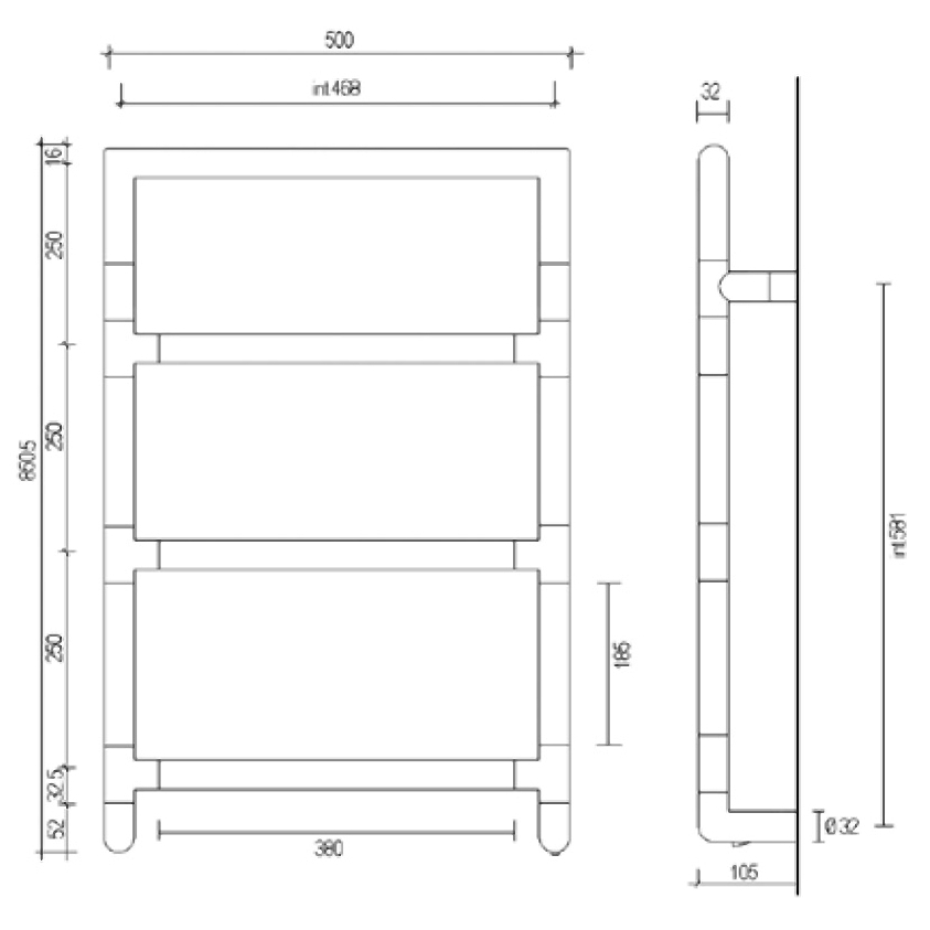 5-582/AQ полотенцесушитель  SERENO Collection  Margaroli Santreyd 22186 - Вид №5