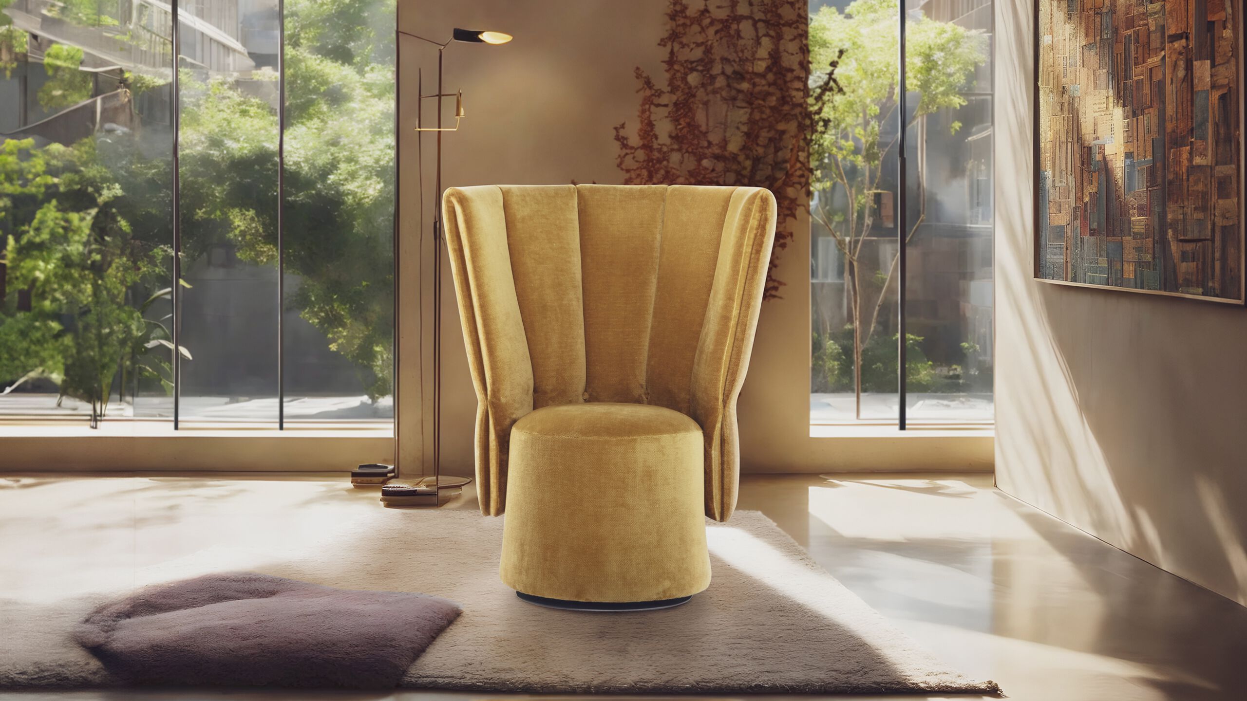 Поворотный стул из ткани с высокой спинкой Calia Italia Superior ARCH-00039421 - Вид №7