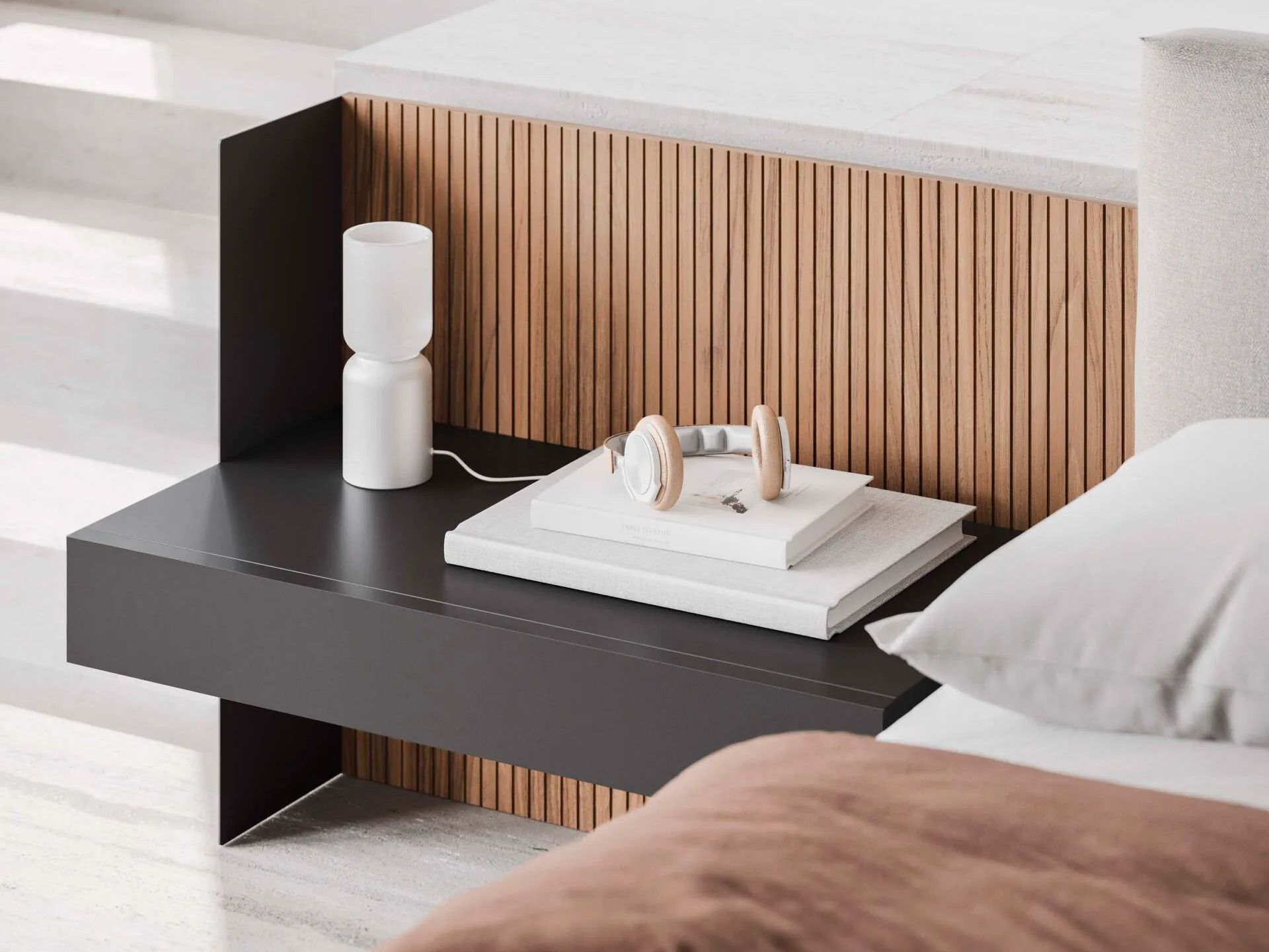 Деревянное изголовье со встроенными тумбочками Alf DaFrè DEFILÈ ARCH-00061152