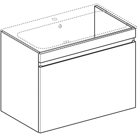 869556000 Шкафчик для встраиваемой раковины Geberit Renova Plan, с одним выдвижным и одним внутренним выдвижным ящиком Geberit  - Вид №1