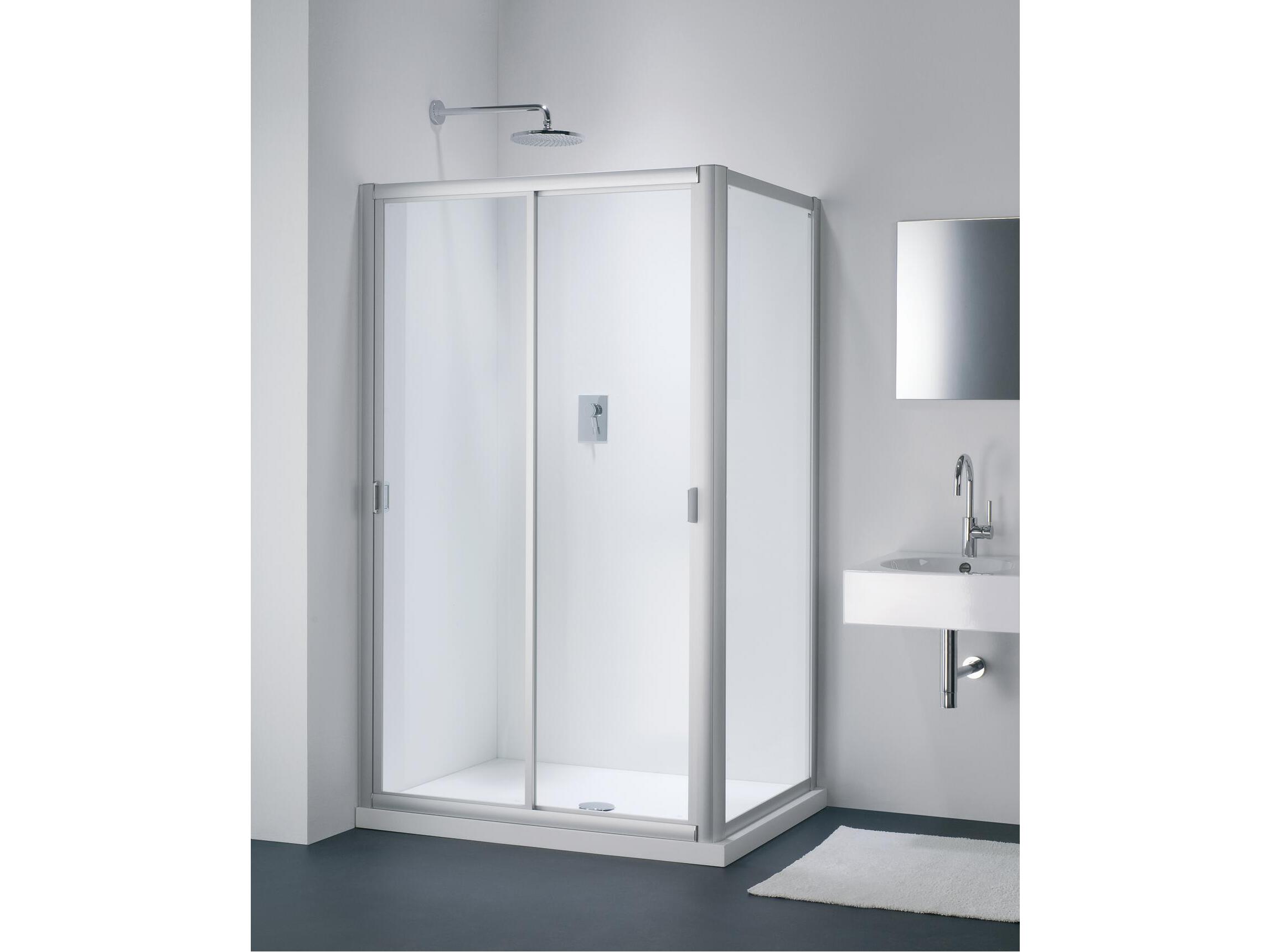 Стеклянная угловая душевая кабина с раздвижной дверью Provex Industrie ARCH-00022027 - Вид №1