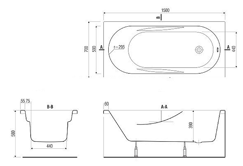 WP-MITO_RED*150 Ванна Mito Red Santreyd - Вид №2