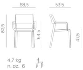 Nardi Стул из стекловолокна с подлокотниками Trill sun-id-1433812 - Вид №11