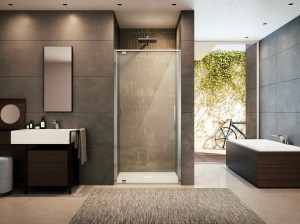 Стеклянная ниша душевая кабина с распашной дверью