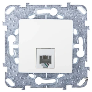 Телефонная розетка встраиваемая Systeme Electric Unica RJ11, цвет бежевый