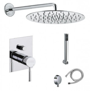 44NN5000 Santan Ravenna, комплект: вер. душ, встройка, руч. душ, шланг, держатель, водоотвод, цвет черный мат