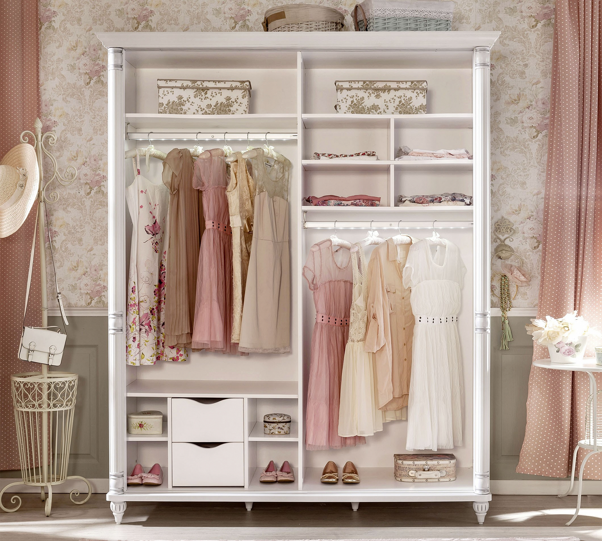 Шкаф-купе белый двухдверный Romantic CILEK ROMANTIC 00-3832628 Белый Santreyd - Вид №1