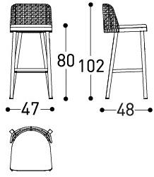 Varaschin Высокий садовый табурет с подставкой для ног Emma 236sg - Вид №6