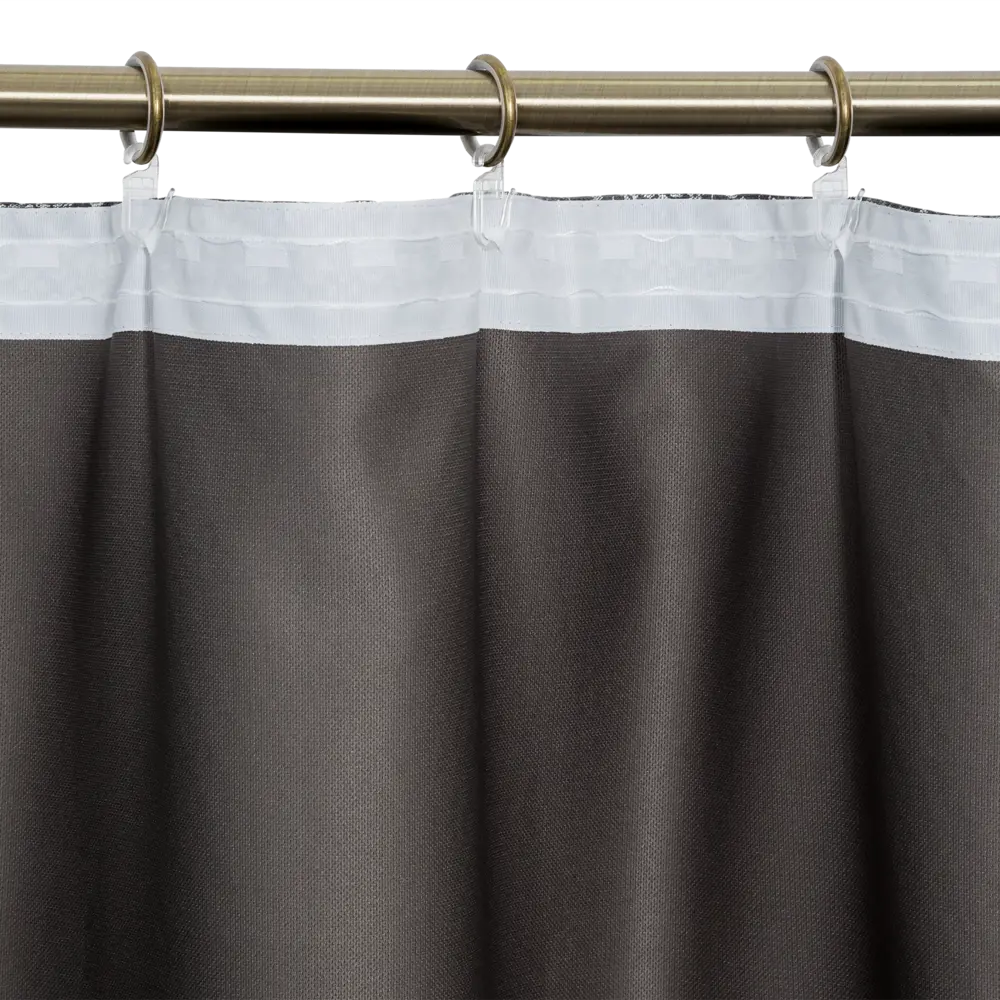 Штора на ленте «Канвас» 160x280 см полиэстер цветы цвет чёрный GARDEN STLM-2066690 - Вид №3