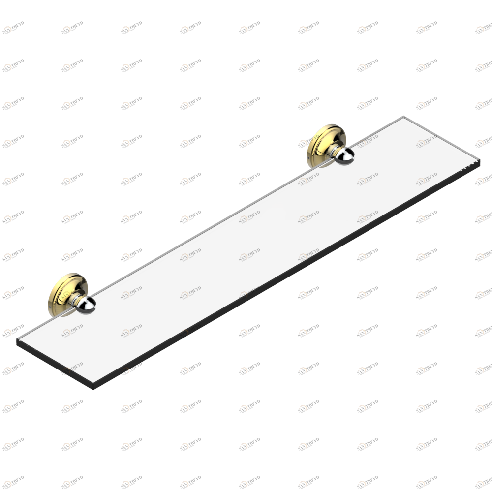 G08-564 Полка стеклянная 60 cм с кронштейнами Thg-paris Pompadour Хром/золото G08-564 CAT.A