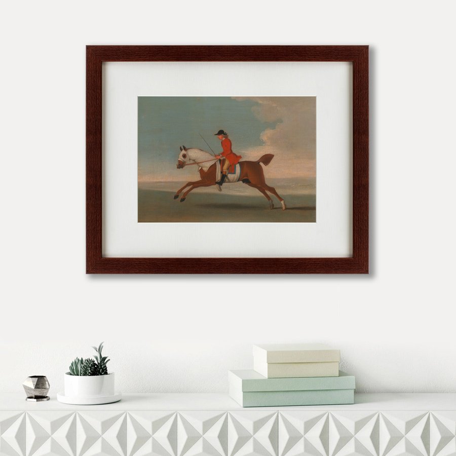 Картина: Chestnut racehorse exercised by a trainer, 1730 КАРТИНЫ В КВАРТИРУ  135542 Разноцветный  - Вид №1