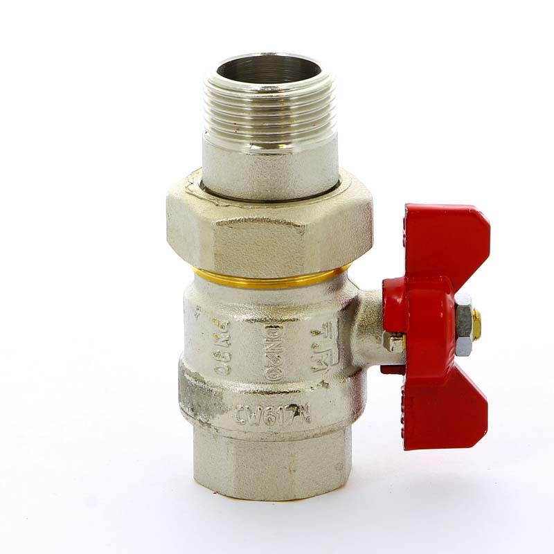 Кран шаровой НВ с разъемным соединением для коллектора бабочка TIEMME 3/4" 2120001 - Вид №3