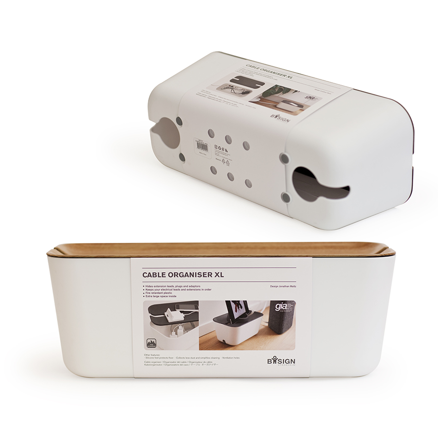 Органайзер для проводов Hideaway большой белый-коричневый Bosign 291173 - Вид №4